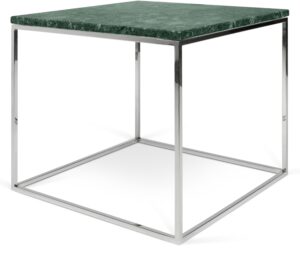 Porto Deco Zelený mramorový konferenční stolek Amaro s chromovou podnoží 50 x 50 cm Porto Deco
