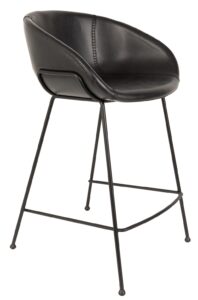 Černá koženková barová židle ZUIVER FESTON 65 cm Zuiver