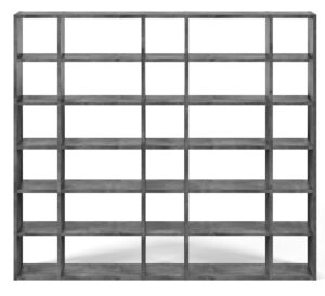 Porto Deco Betonově šedá dřevěná knihovna Manoel IV. 255 x 34 cm Porto Deco