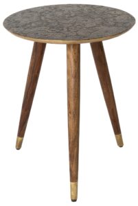 Kulatý odkládací stolek DUTCHBONE Bast s mosaznou deskou 40 cm Dutchbone