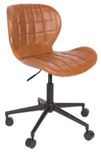Hnědá koženková kancelářská židle ZUIVER OMG Zuiver