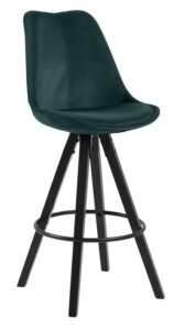 SCANDI Lahvově zelená sametová barová židle Damian SCANDI