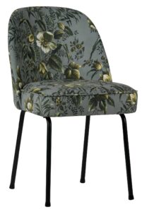 Hoorns Šedá sametová židle Tergi s květinovým vzorem Hoorns