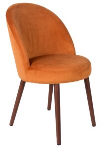 Oranžová sametová židle DUTCHBONE Barbara Dutchbone
