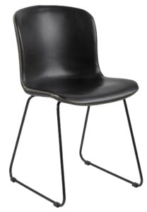 SCANDI Černá koženková jídelní židle Mantra SCANDI