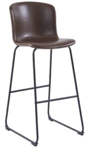 SCANDI Tmavě hnědá koženková barová židle Mantra SCANDI