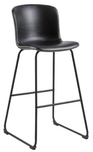 SCANDI Černá koženková barová židle Mantra SCANDI