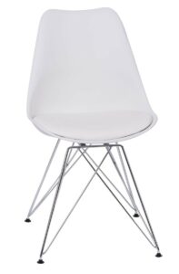 Culty Bílá plastová židle DSR s koženkovým sedákem Culty