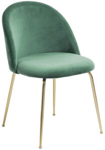 Tmavě zelená sametová jídelní židle LaForma Mystere se zlatou podnoží LaForma