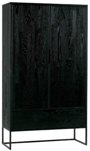 Hoorns Černá masivní skříň Frax 85 cm Hoorns