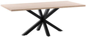 Přírodní jídelní stůl LaForma Arya 200x100 cm s černou podnoží LaForma