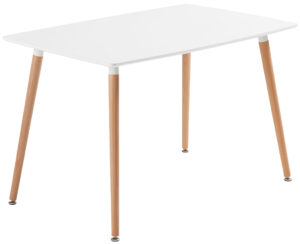 Bílý jídelní stůl LaForma Daw 120x75 cm s bukovou podnoží LaForma