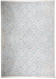 Světle šedý koberec ZUIVER YENGA 160x230 cm s modrými vzory Zuiver