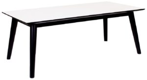 Nordic Living Bílý konferenční stolek Halden s černou podnoží 120x60 cm Nordic Living