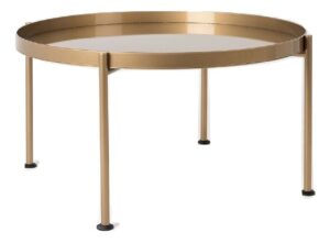 Nordic Design Zlatý kovový konferenční stolek Nollan II 80 cm Nordic Design
