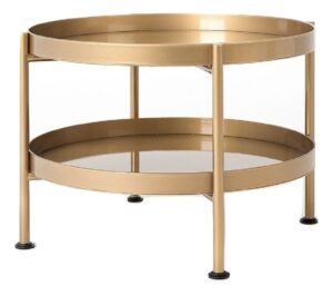 Nordic Design Zlatý kovový konferenční stolek Nollan 60 cm Nordic Design
