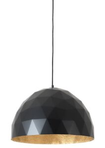 Nordic Design Černé kovové závěsné světlo Auron L se zlatými detaily Nordic Design