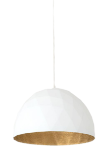 Nordic Design Bílé kovové závěsné světlo Auron L se zlatými detaily Nordic Design
