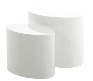 SCANDI Bílý set konferenčních stolků Alida 33 x 40/37 x 51 cm SCANDI