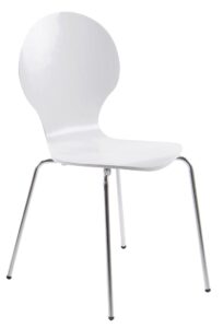 SCANDI Bílá dřevěná jídelní židle Line SCANDI