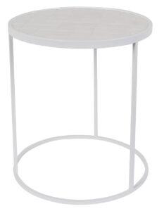 Bílý kulatý odkládací stolek ZUIVER GLAZED s keramickým obkladem 40 cm Zuiver
