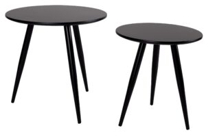White Label Living Černý set dvou odkládacích stolků WLL DAVEN 40/50 cm White Label Living