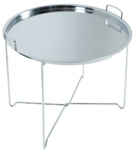 Moebel Living Kulatý stříbrný konferenční stolek Zareen 56 cm Moebel Living