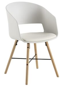 SCANDI Bílá plastová jídelní židle Relia SCANDI