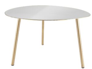 Time for home Bílý konferenční stolek Trinity se zlatou podnoží 50x37 cm Time for home