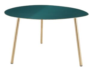 Time for home Zelený konferenční stolek Trinity se zlatou podnoží 50x37 cm Time for home