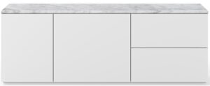 Porto Deco Bílá dřevěná komoda Lettia 160 x 65 cm s bílým mramorem Porto Deco