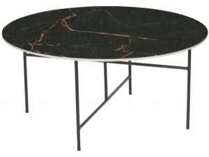 Hoorns Černý konferenční stolek Tatum 80 cm s keramickou deskou Hoorns