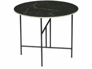 Hoorns Černý konferenční stolek Tatum 60 cm s keramickou deskou Hoorns