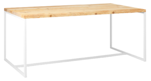 Nordic Design Přírodní masivní jídelní stůl Jonas 180x90 cm s bílou podnoží Nordic Design