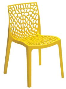 SitBe Žlutá plastová jídelní židle Coral-C SitBe