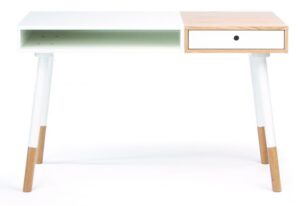 Bílý dubový pracovní stůl Woodman Sonnenblick 120x60 cm Woodman