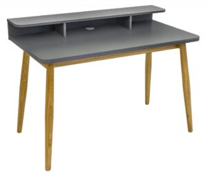 Šedý dubový pracovní stůl Woodman Farsta 120x55 cm Woodman