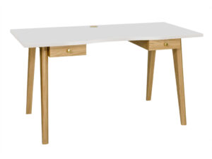 Bílý dubový pracovní stůl Woodman Oak 140x70 cm Woodman