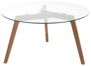 Skleněný kulatý konferenční stolek LaForma Brick 90 cm LaForma