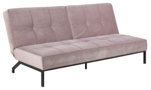 SCANDI Růžová sametová rozkládací pohovka Peggy 198 cm SCANDI