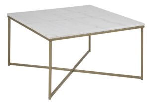 SCANDI Bílý mramorový konferenční stolek Venice 80x80 cm SCANDI