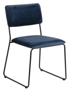 SCANDI Tmavě modrá sametová jídelní židle Litta SCANDI