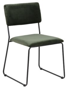 SCANDI Tmavě zelená sametová jídelní židle Litta SCANDI