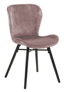 SCANDI Růžová sametová jídelní židle Matylda SCANDI