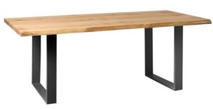 Nordic Design Přírodní masivní jídelní stůl Feel 90x180 cm s černou podnoží Nordic Design