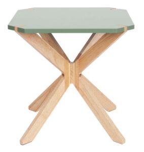 Time for home Zelený dřevěný odkládací stolek Rudy 45x45 cm Time for home