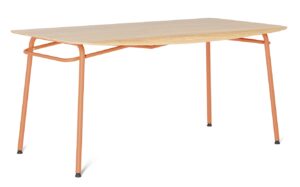 Oranžový dubový jídelní stůl Tabanda Troj 160x80 cm Tabanda