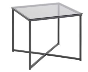 SCANDI Kouřově šedý skleněný konferenční stolek Claire 50x50 cm SCANDI