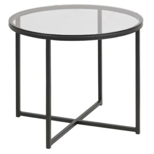 SCANDI Kouřově šedý skleněný konferenční stolek Claire 55 cm SCANDI