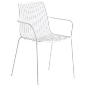 Pedrali Bílá kovová židle Nolita 3656 s područkami Pedrali